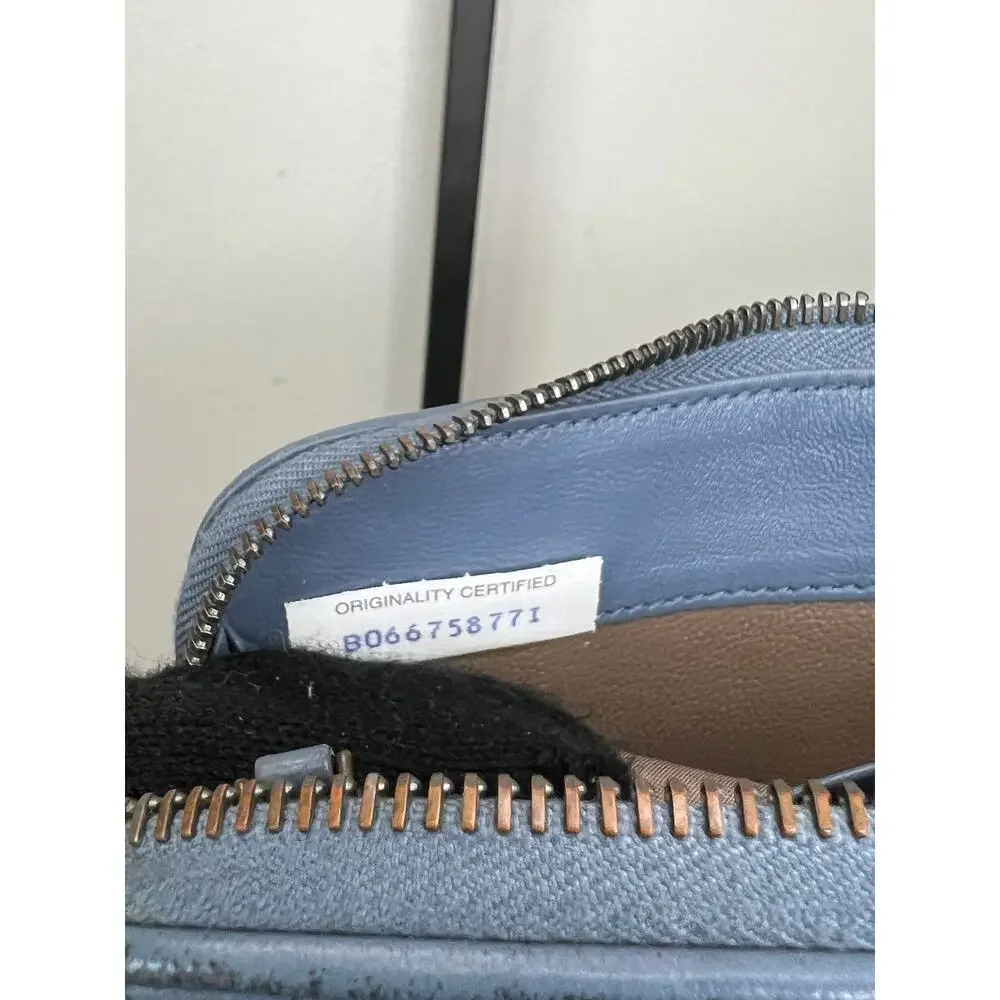 Bottega Veneta Intrecciato Blue Zip Around Wallet Box Dust Bag